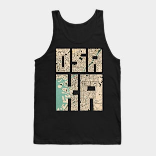 Osaka, Japan City Map Typography - Vintage Tank Top